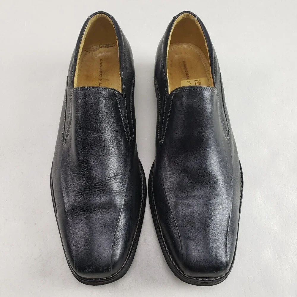 Sandro Moscoloni Edwin Leather Loafer Mens 11.5 Black Slip On Dress Casual Shoe